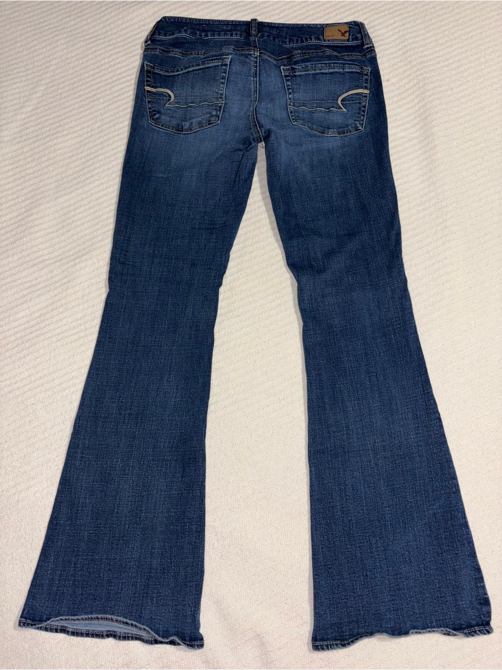 American Eagle Outfitters Dark Blue Super Stretch Artist Flare Leg Jeans Size 8 - Picture 7 of 8